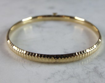 Womens Vintage Estate 14K Yellow Gold Bangle Bracelet 6.0g E2450