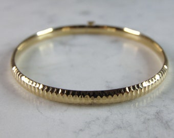 Womens Vintage Estate 14K Yellow Gold Bangle Bracelet 6g E2450