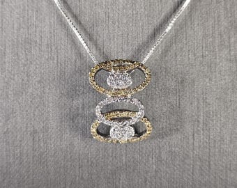Womens Vintage Estate Sterling Silver Modernist Necklace 6.5g E1783