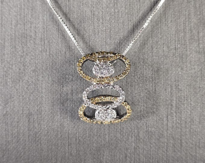 Womens Vintage Estate Sterling Silver Modernist Necklace 6.5g E1783