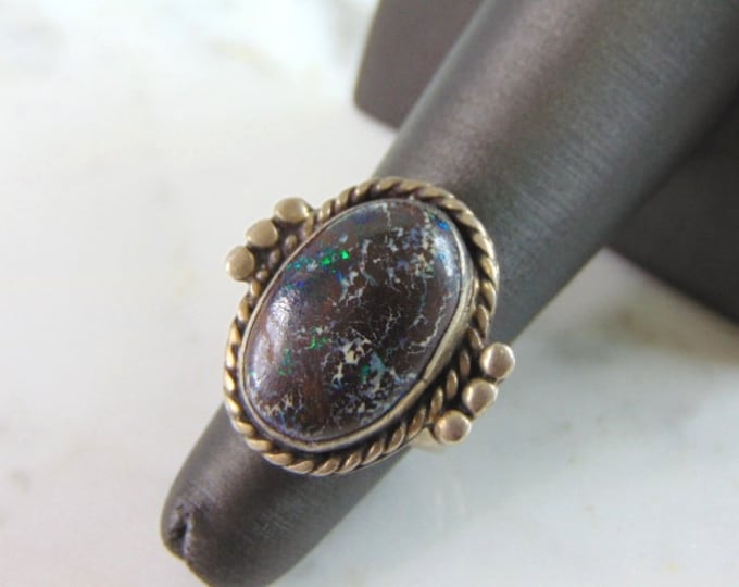 Womens Vintage Estate Sterling Silver Koroit Ring 10.7g E5225