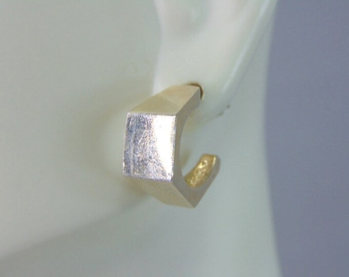 Womens Vintage Estate Fine Silver Modernist Earrings 6.7g E2446