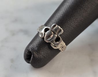 Womens Girls Vintage Estate Sterling Silver Irish Claddagh Heart Ring 1.6g E7645