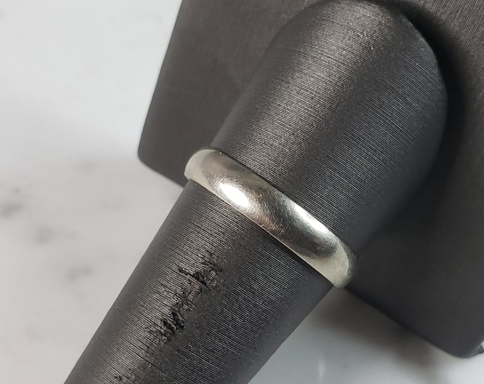 Vintage Estate 10K White Gold Band Wedding Ring 2.5g E6288