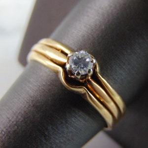 Womens Vintage Estate 14k Gold Solitaire Diamond Ring 3.8g E2941 image 1