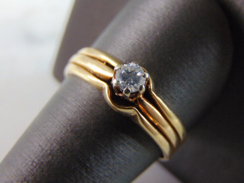 Womens Vintage Estate 14k Gold Solitaire Diamond Ring 3.8g E2941 image 1