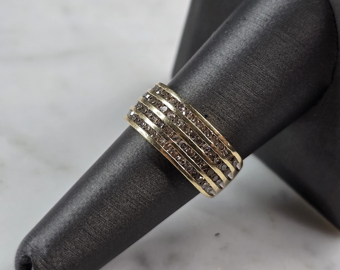 Womens Vintage Estate 10K Gold Diamond Cluster Ring 5.1g #E5503