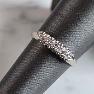 Womens Vintage Estate 14K White Gold Diamond Ring, 1.6g E7446