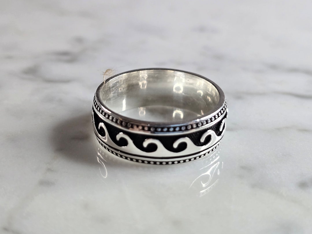 ★TOU★ [Silver 925] WAV403 Wave Sillhouette Ring Silver Wave Ring – Beautiful Earth US