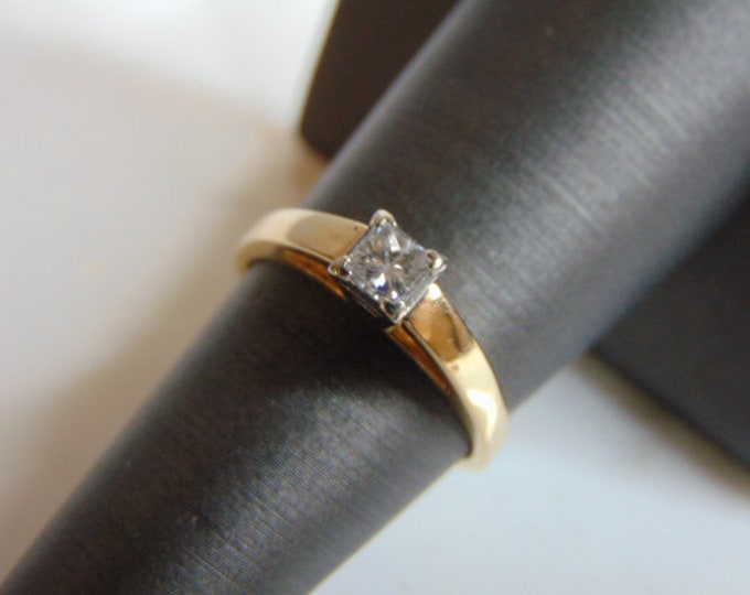Womens Vintage Estate 14k Yellow Gold Diamond Engagement Ring 3.1g  #E914