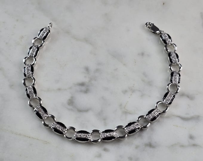 Womens Vintage Estate Sterling Silver Modernist Bracelet 13.1g #E5779