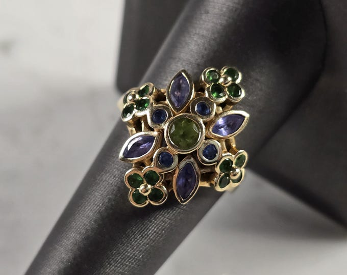Womens Vintage Estate 14k Yellow Gold Modernist Ring 5.8g E4367