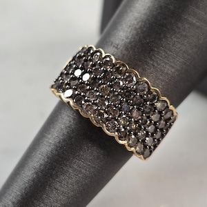 Womens Estate 10K Yellow Gold Chocolate Diamond Ring 5.0g E3975