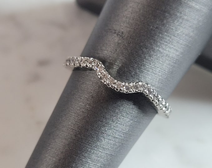Womens Estate Sterling Silver CZ Spacer Ring 1.4g E1640