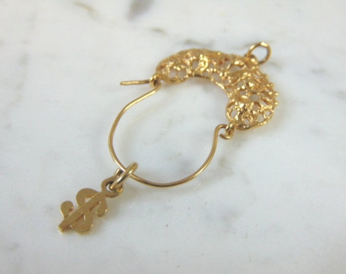 Womens Vintage Estate 14K Yellow Gold Pendant w/ Money Charm 3.6g E1676
