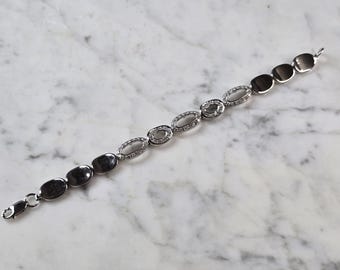 Womens Vintage Estate Sterling Silver Modernist Link Bracelet 20.5g E7285