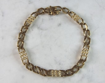 Mens Vintage Estate 14K Yellow Gold Chain Bracelet 20.3g E2189