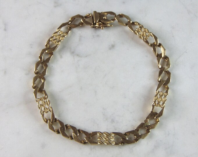 Mens Vintage Estate 14K Yellow Gold Chain Bracelet 20.3g E2189