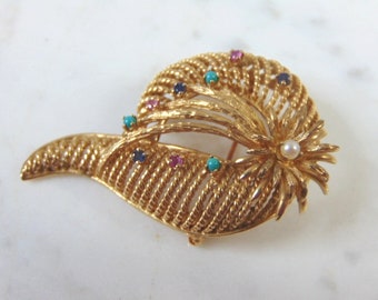 Womens Vintage Estate 14K Yellow Gold Victorian Brooch 16.9g #E706