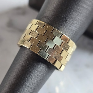 Womens Vintage Estate 14K Yellow Gold Flex Band Ring 8.3g E7889