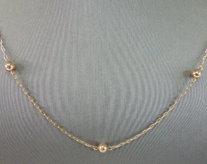 Womens Vintage Estate 10K Gold Necklace 4.2g E4252