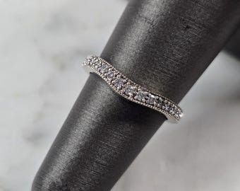 Womens Vintage Estate 14k White Gold Diamond Ring 2.1g E3429