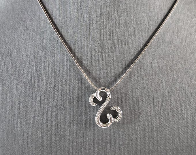 Sterling Silver Diamond Jane Seymour Open Heart Pendant Necklace 7.5g E3270