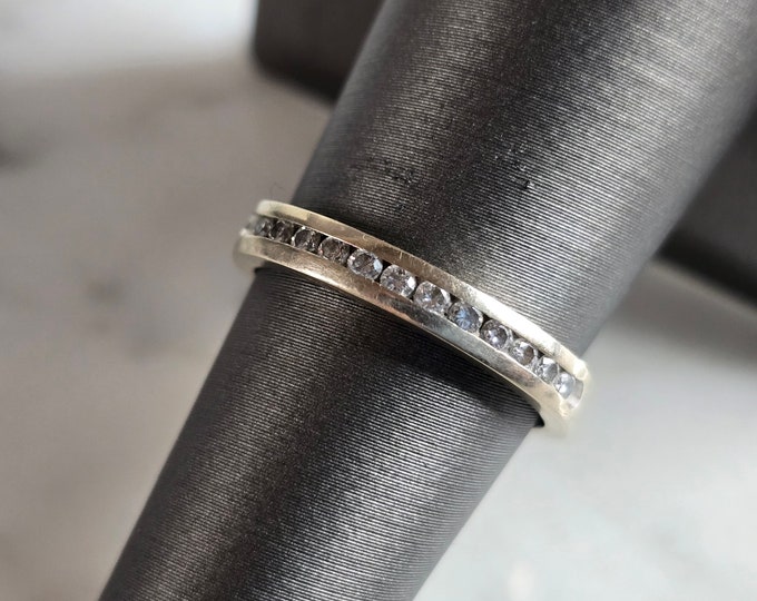 Womens Vintage Estate 14k White Gold Diamond Ring 2.9g E7280