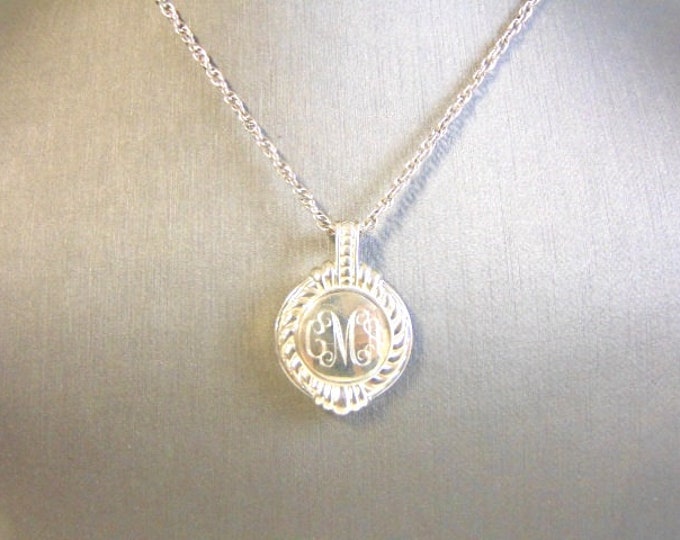Vintage Estate Sterling Silver Necklace W/ Identity Pendant 17.4g E3968