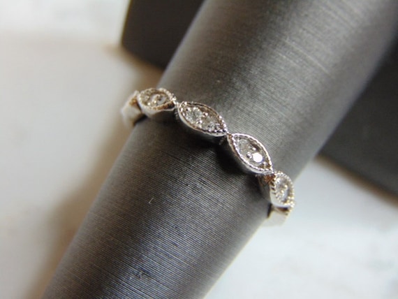 Womens Vintage Estate 14K White Gold Diamond Ring 2.7g E5337 - Etsy display picture 1