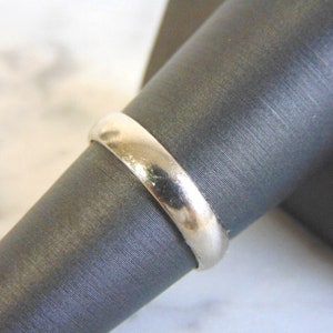 Mens Vintage Estate 14K White Gold Wedding Band Ring, 2.5g E4162