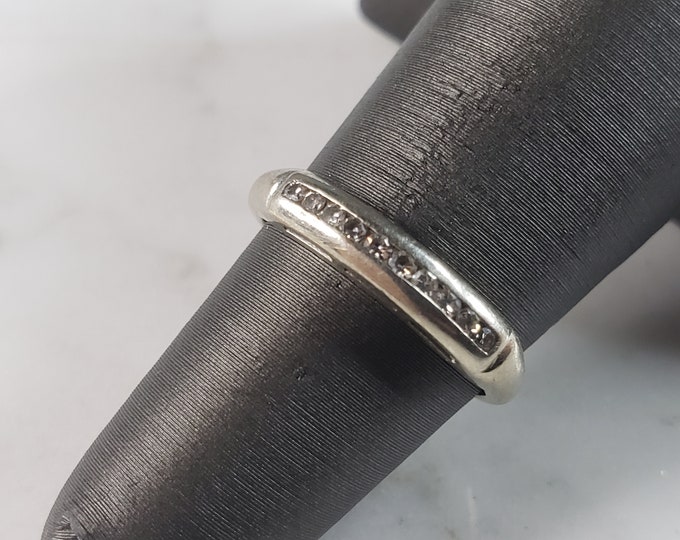Womens Vintage Estate 14k White Gold Diamond Ring 2.2g E1122