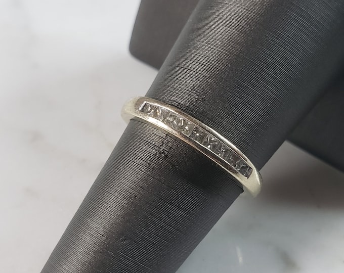 Womens Vintage Estate 14k White Gold Diamond Ring 3.0g E1145