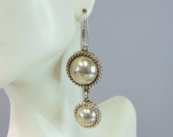 Womens Vintage Estate Sterling Silver Dangle Earrings 21.4g E5905