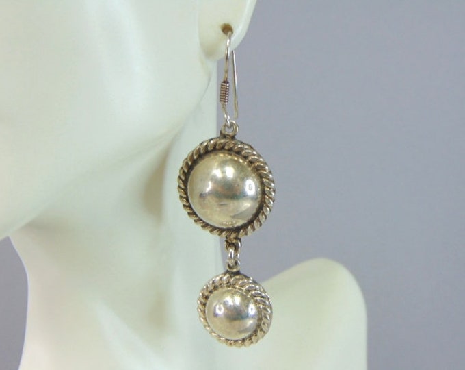 Womens Vintage Estate Sterling Silver Dangle Earrings 21.4g E5905