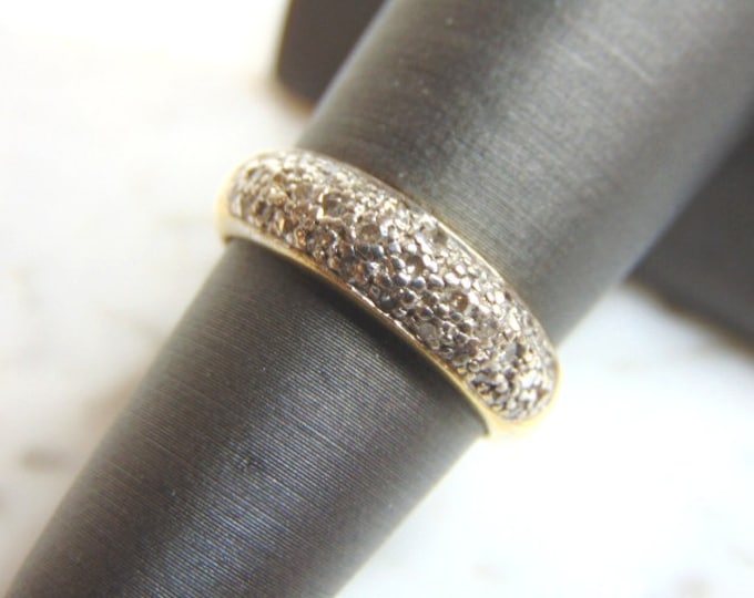 Womens Vintage Estate 14K Yellow Gold Diamond Cluster Ring 4.0g E2984