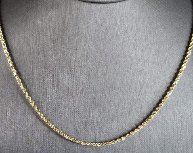 Womens Vintage Estate 10K Yellow Gold Rope Necklace 9.0g E6908
