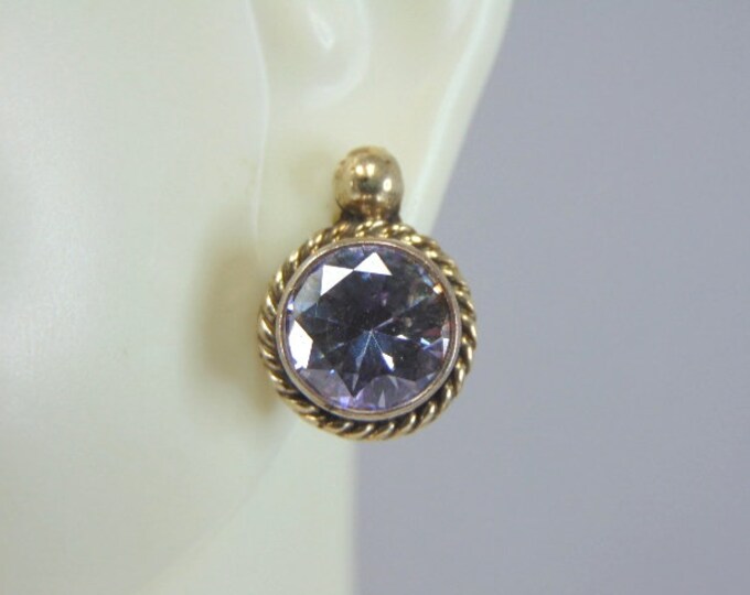 Womens Vintage Estate Sterling Silver CZ Earrings 6.1g E5283