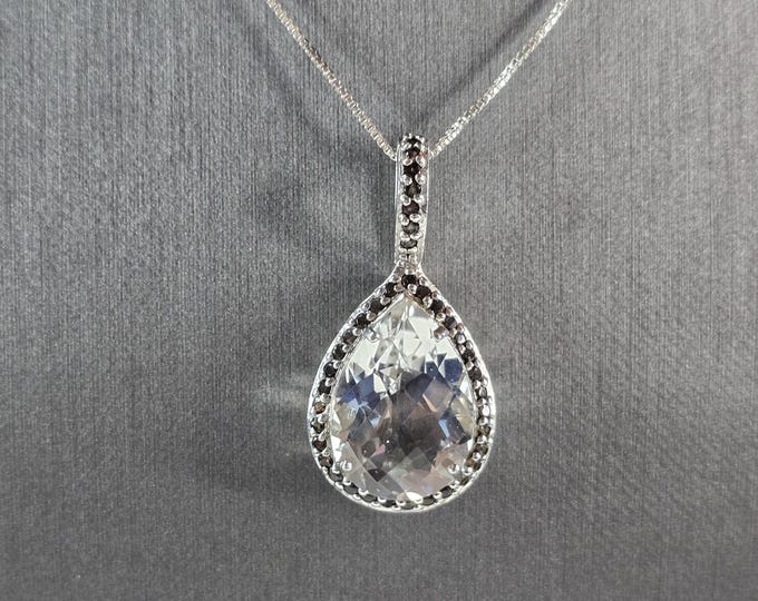 Womens Vintage Estate Sterling Silver Modernist Pendant & Necklace 9.1g E1596