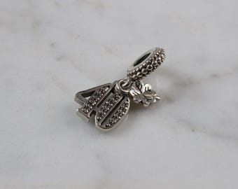 Womens Vintage Sterling Silver Pandora 40th Birthday Charm 2.9g E6155