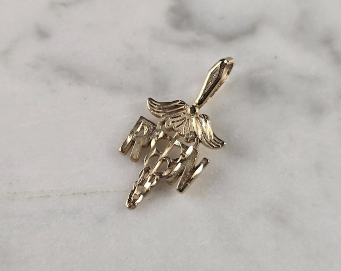 Womens Vintage Estate 14K Michael Anthony Registered Nurse Pendant 0.7g E4735