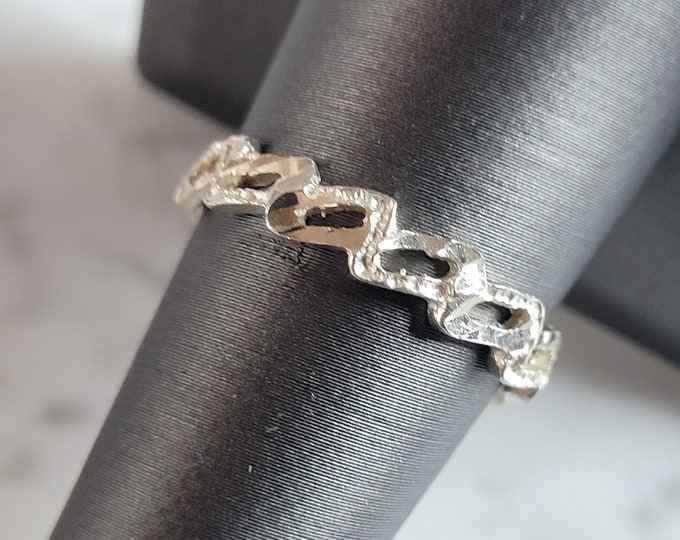 Womens Vintage Estate Sterling Silver Modernist Ring 2.1g E4636