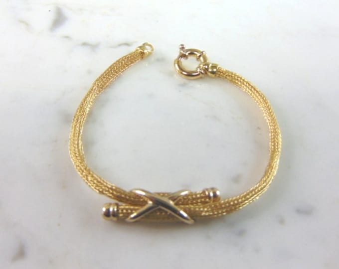 Womens Vintage Estate 18K Yellow Gold Mesh Bracelet 11.0g E4175