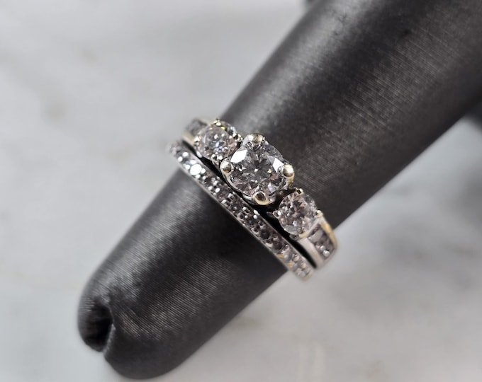 Womens Vintage Estate 14K Yellow & White Gold Diamond Ring, 4.6g E5867