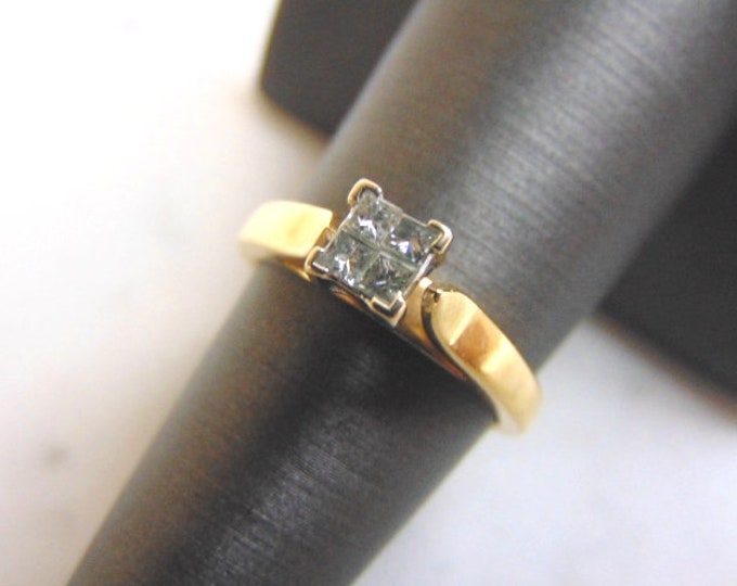 Womens Vintage Estate 14k Yellow Gold Diamond Ring 4.7g  #E3333