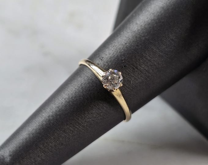 Womens Vintage Estate 14K Yellow Gold Diamond Engagement Ring, 1.4g E5865