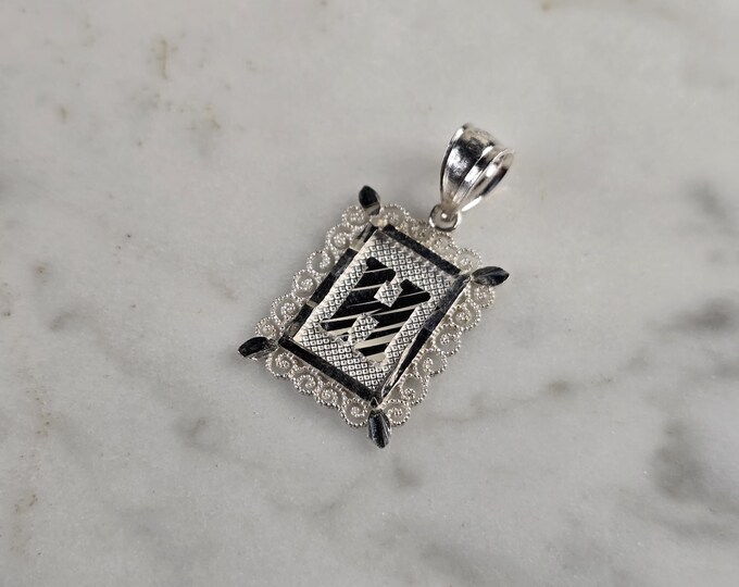 Womens Sterling Silver Initial Letter " H " Pendant 1.0g E4858