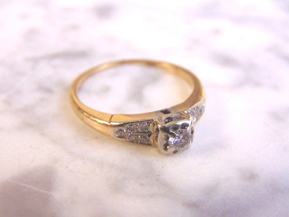 Womens Vintage Estate 14k Yellow Gold Diamond Ring 2.4g