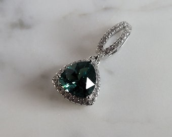 Womens Sterling Silver Modernist CZ Pendant 2.8g E3732