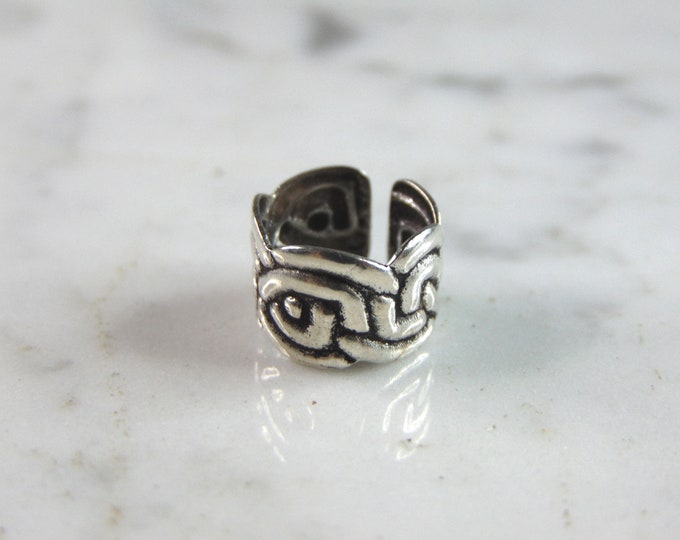 Womens Vintage Estate Sterling Silver Celtic Knot Ear Cuff Earring 1.1g E841